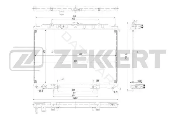 Радиатор охлаждения ZEKKERT MK-1573