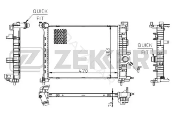 Радиатор охлаждения ZEKKERT MK-1612