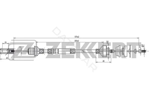 Трос сцепления ZEKKERT BZ-1107