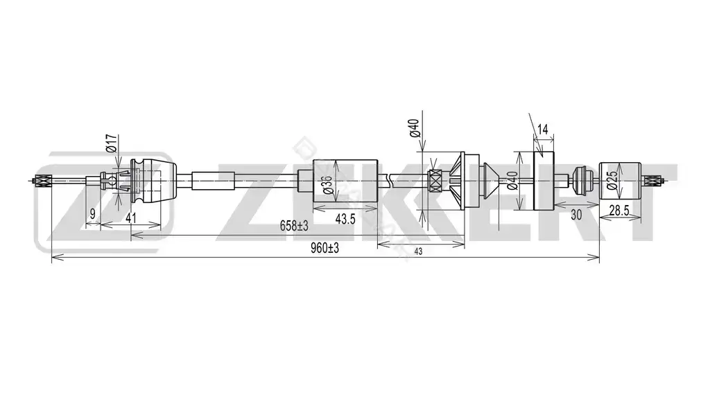 Трос сцепления ZEKKERT BZ-1267