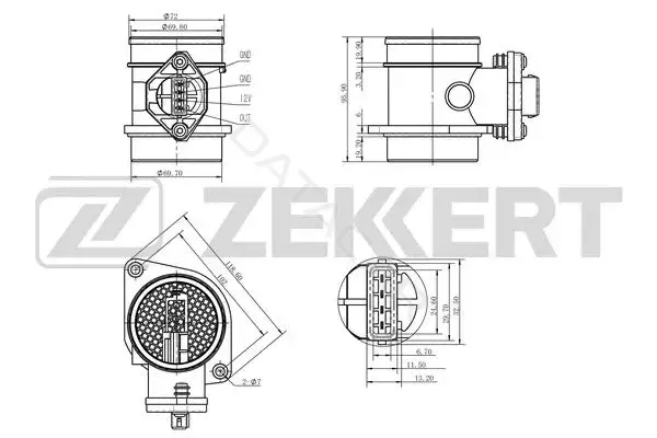 Расходомер воздуха ZEKKERT SE-1014