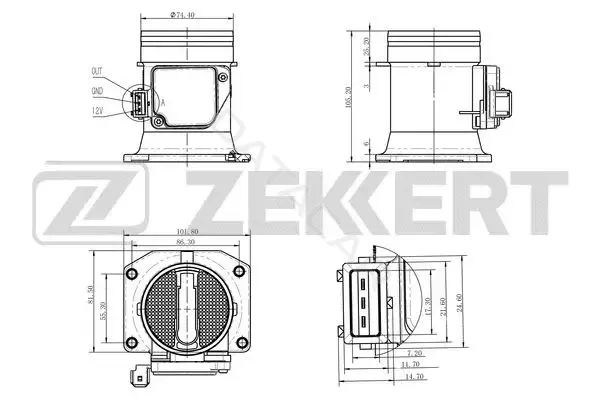 Расходомер воздуха ZEKKERT SE-1015