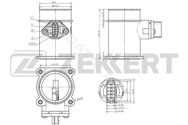 Расходомер воздуха ZEKKERT SE-1017