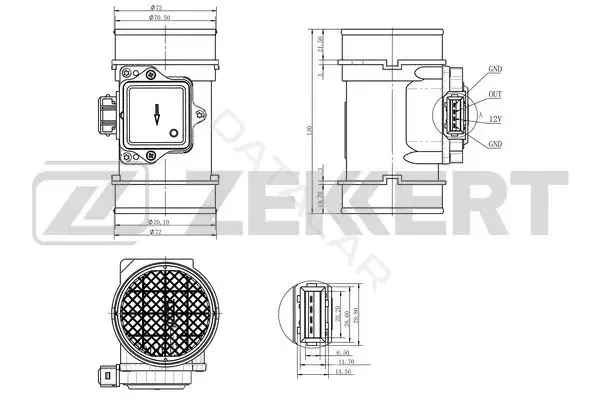 Расходомер воздуха ZEKKERT SE-1022