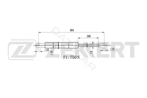 Амортизатор крышки багажника, капота, заднего стекла ZEKKERT GF-2258