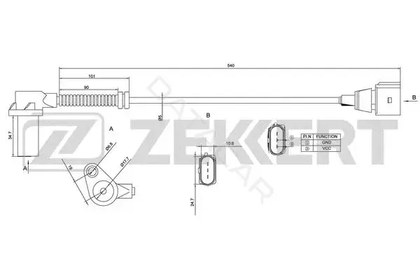 Датчик давления воздуха ZEKKERT SE-4003
