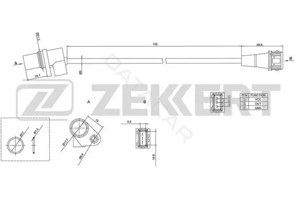 Датчик давления воздуха ZEKKERT SE-4019