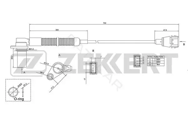Датчик давления воздуха ZEKKERT SE-4025