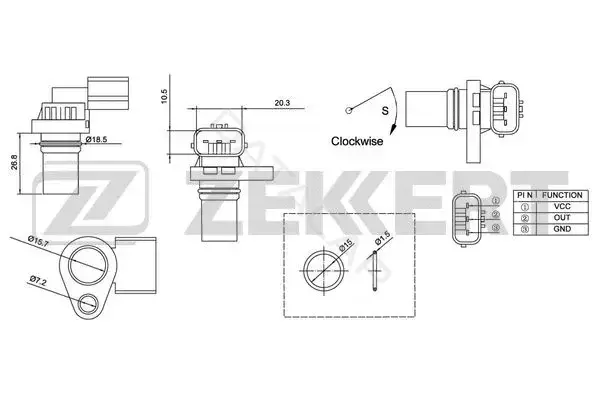 Датчик давления воздуха ZEKKERT SE-4026