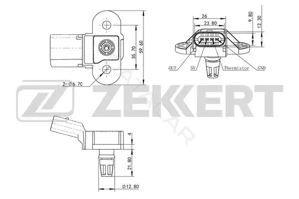 Датчик давления воздуха ZEKKERT SE-1030