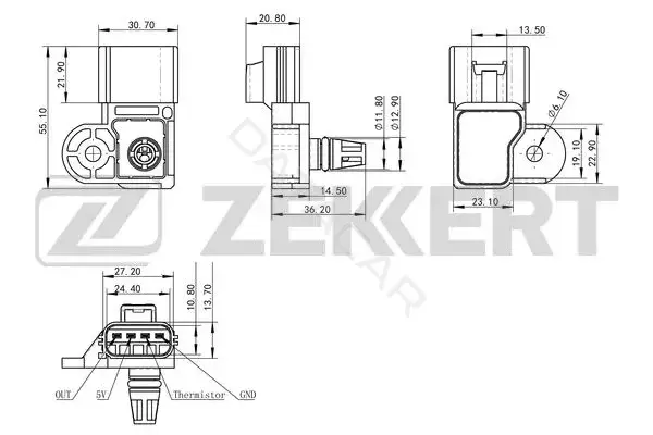 Датчик давления воздуха ZEKKERT SE-1032