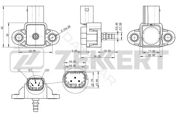 Датчик давления воздуха ZEKKERT SE-1034