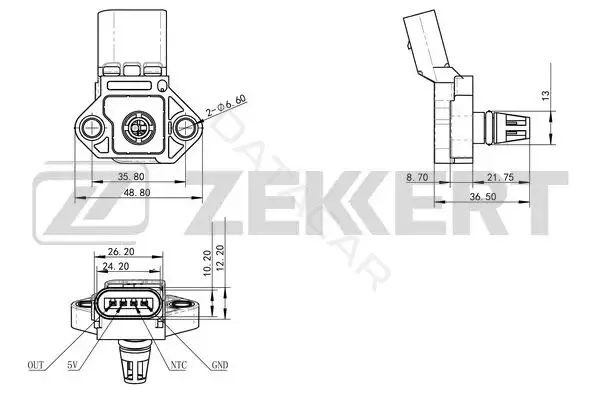 Датчик давления воздуха ZEKKERT SE-1035