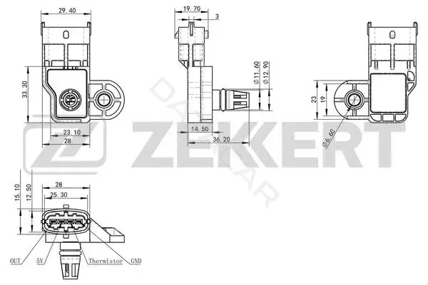 Датчик давления воздуха ZEKKERT SE-1039