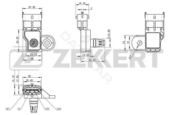 Датчик давления воздуха ZEKKERT SE-1041