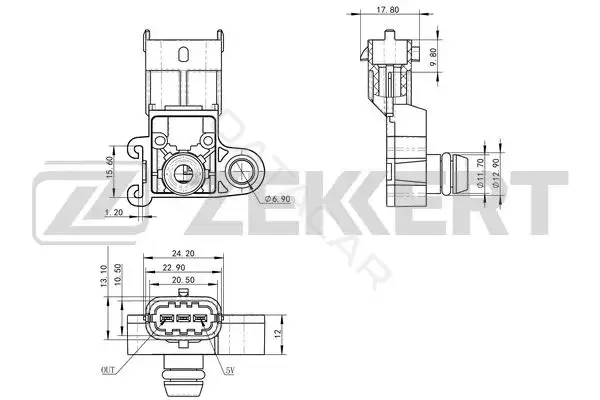 Датчик давления воздуха ZEKKERT SE-1045
