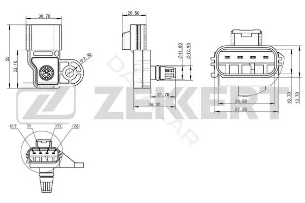Датчик давления воздуха ZEKKERT SE-1046