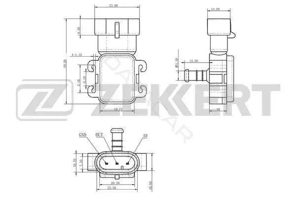 Датчик давления воздуха ZEKKERT SE-1047