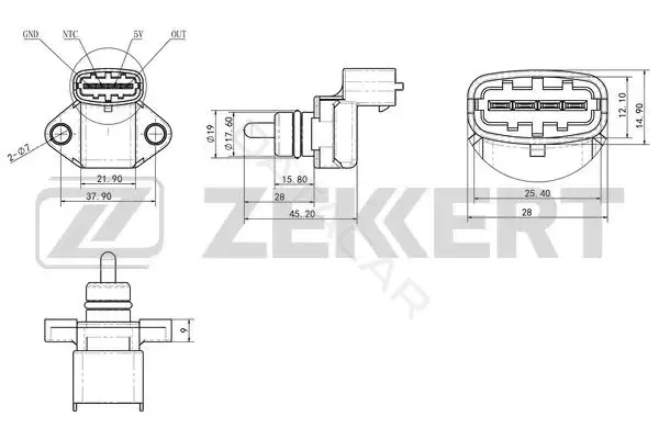 Датчик давления воздуха ZEKKERT SE-1049
