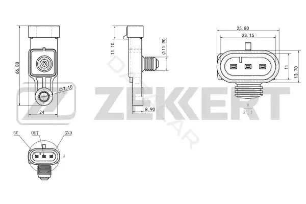 Датчик давления воздуха ZEKKERT SE-1058