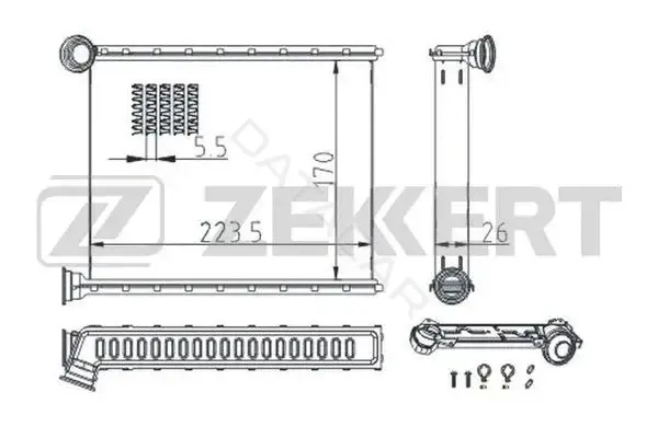 Радиатор печки ZEKKERT MK-5114
