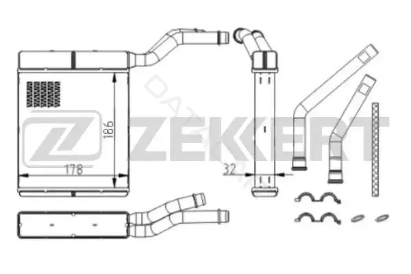 Радиатор печки ZEKKERT MK-5129