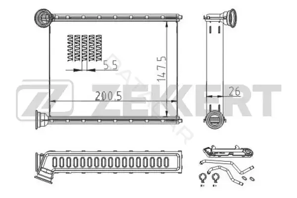Радиатор печки ZEKKERT MK-5138