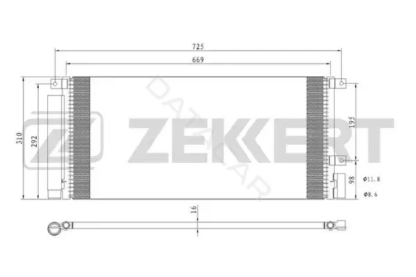 Радиатор кондиционера ZEKKERT MK-3047