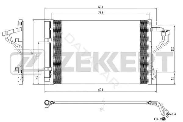 Радиатор кондиционера ZEKKERT MK-3158