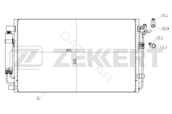Радиатор кондиционера ZEKKERT MK-3196