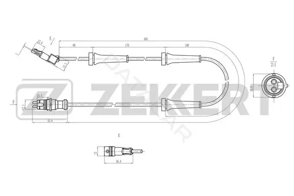 Датчик АБС ZEKKERT SE-6200