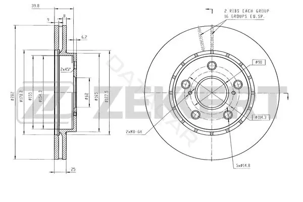 Тормозные диски ZEKKERT BS-6609