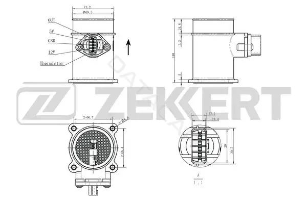 Датчик давления воздуха ZEKKERT SE-1085