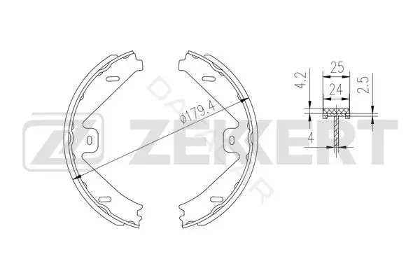 Барабанные колодки ZEKKERT BK-4328