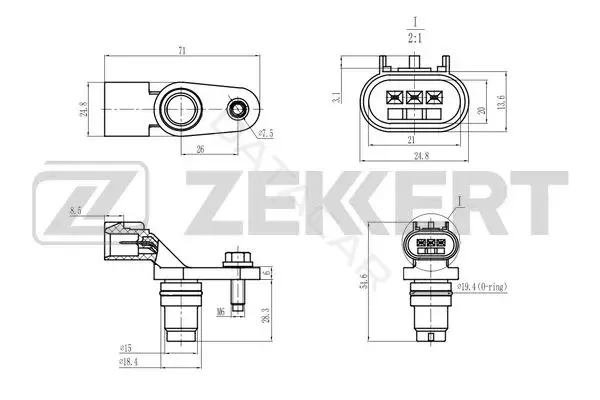 Датчик давления воздуха ZEKKERT SE-5055