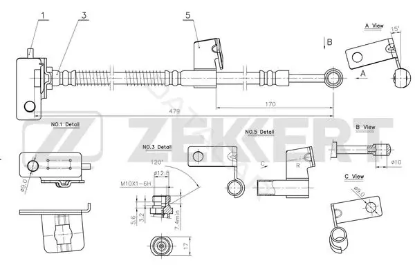 Тормозные шланги ZEKKERT BS-9076