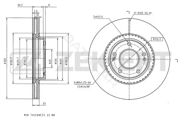Тормозные диски ZEKKERT BS-6516