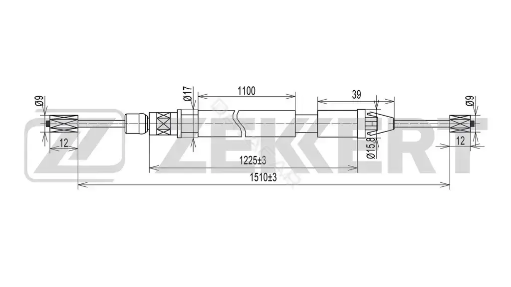 Трос ручника ZEKKERT BZ-1200