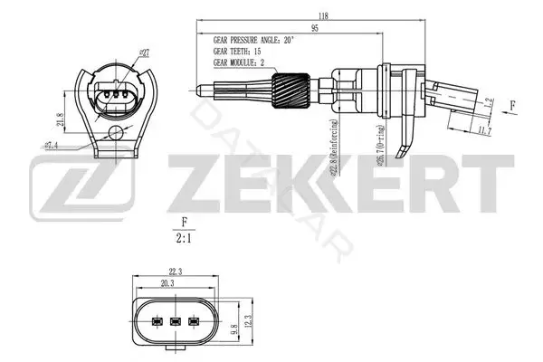 Датчик давления воздуха ZEKKERT SE-8503