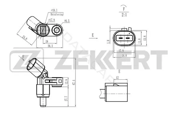 Датчик АБС ZEKKERT SE-6182