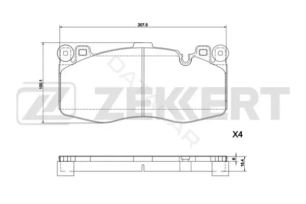 Тормозные колодки ZEKKERT BS-1298