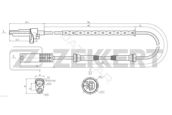 Датчик АБС ZEKKERT SE-6184