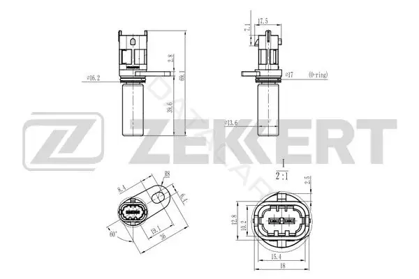 Датчик давления воздуха ZEKKERT SE-4055