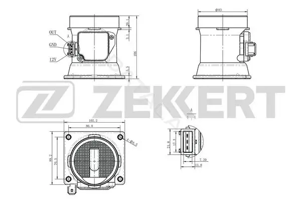 Датчик давления воздуха ZEKKERT SE-1082