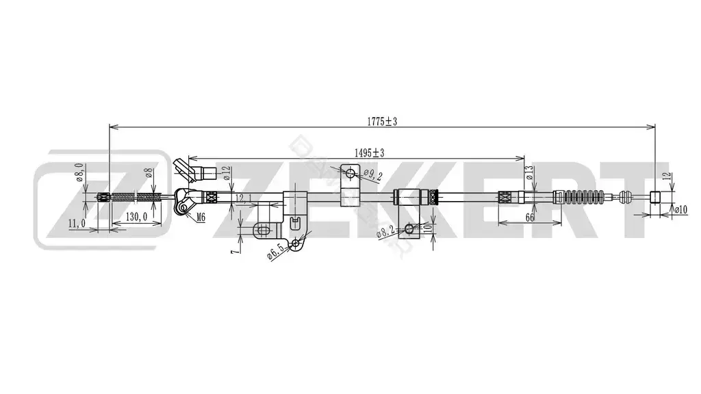 Трос ручника ZEKKERT BZ-1017