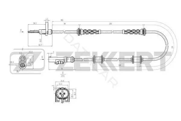 Датчик АБС ZEKKERT SE-6186