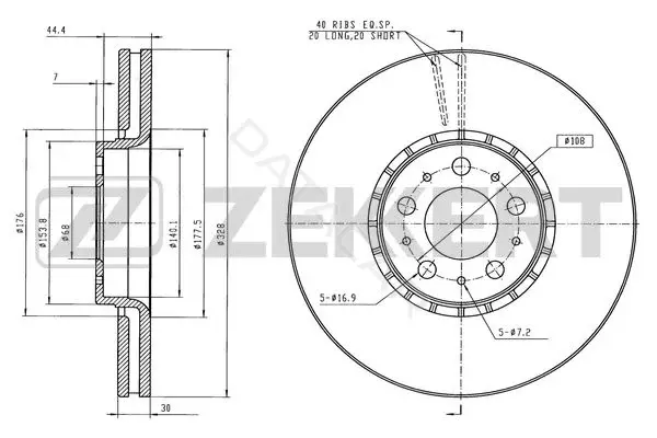 Тормозные диски ZEKKERT BS-6558