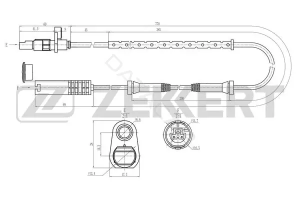 Датчик АБС ZEKKERT SE-6187