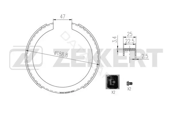 Барабанные колодки ZEKKERT BK-4015