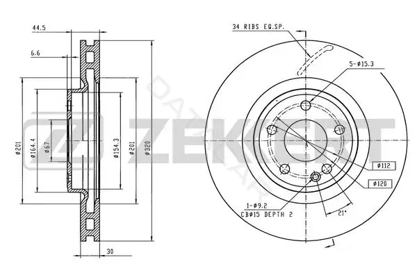 Тормозные диски ZEKKERT BS-6554
